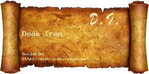 Deák Irén névjegykártya