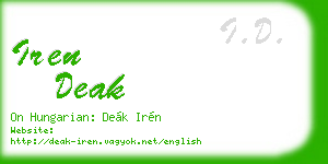 iren deak business card