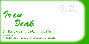 iren deak business card
